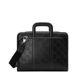 GG embossed briefcase