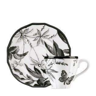Herbarium Coffee Cup and Saucer, Set of Two
