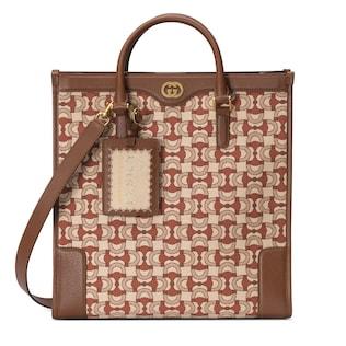 Interlocking G Horsebit jacquard tote