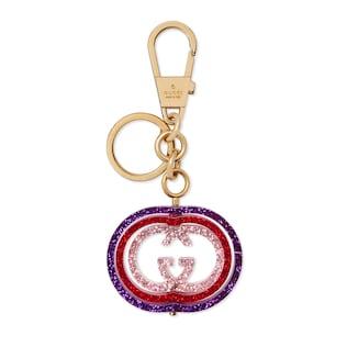 Interlocking G glitter keychain