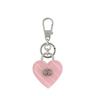 Interlocking G heart-shaped keychain