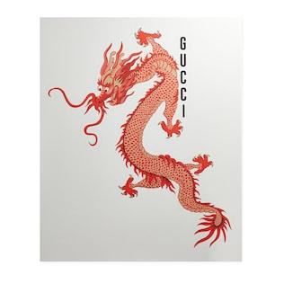 Large Gucci dragon luggage sticker