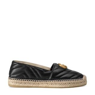 Leather espadrille with Double G