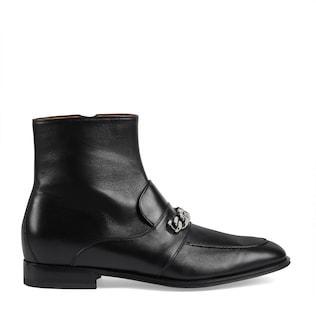 Men's bootie with Interlocking G chain