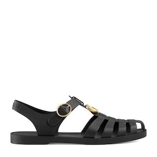 Rubber buckle strap sandal