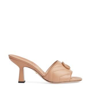 Women's Double G mid-heel slide sandal