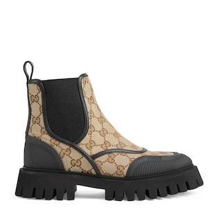 Women's GG canvas ankle boot
