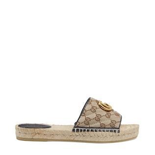 Women's GG matelassé canvas espadrille sandal