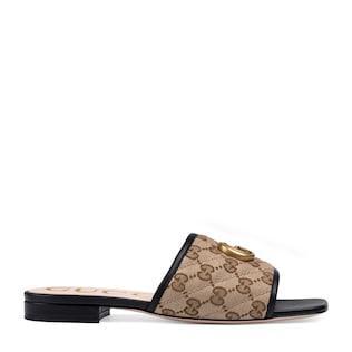 Women's GG matelassé canvas slide sandal