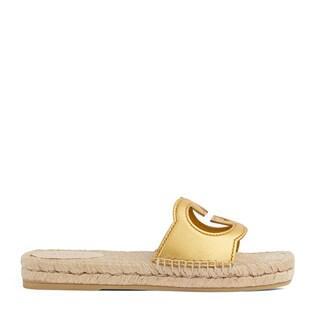 Women's Interlocking G cut-out slide sandals