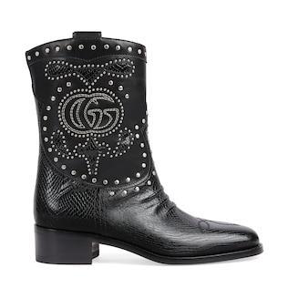 Women's boot with Double G and studs
