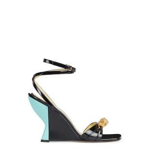 Women's high heel sandal with hardware