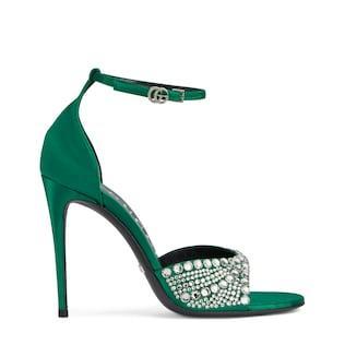 Women's high heel sandals with crystals