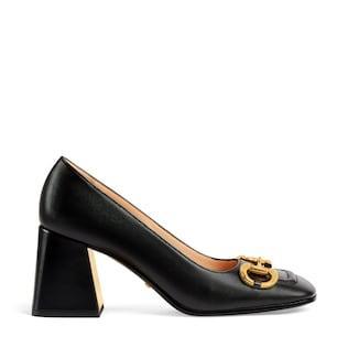 Women's mid-heel pump with Horsebit