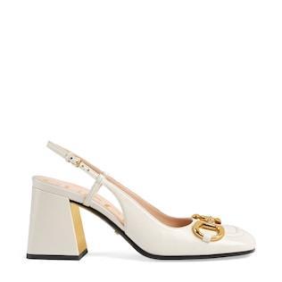 Women's mid-heel slingback with Horsebit