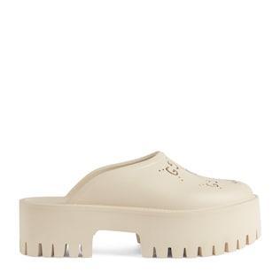 Women's platform perforated G sandal