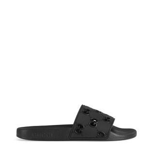 Women's rubber GG slide sandal