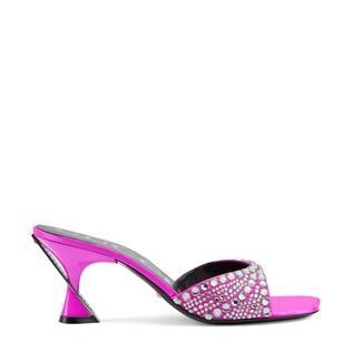 Women's slide sandal with crystals