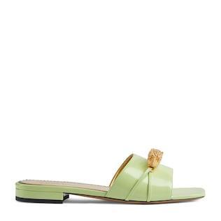 Women's slide sandal with hardware