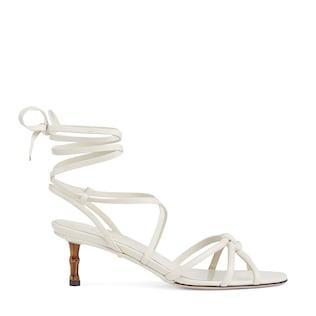 Women's strappy sandal with bamboo
