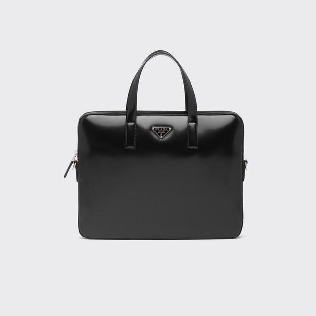Brushed leather briefcase