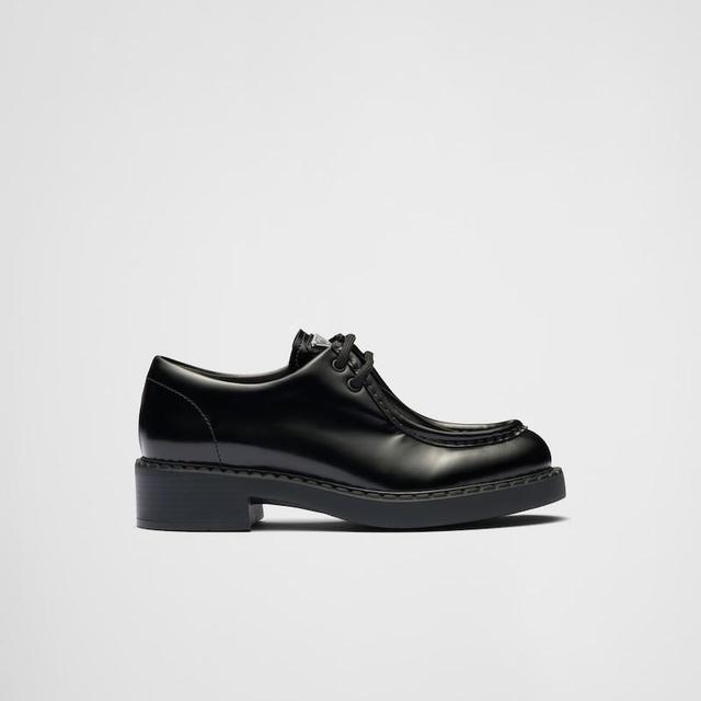 Brushed leather lace-up shoes