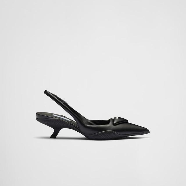 Soft padded leather slingback pumps